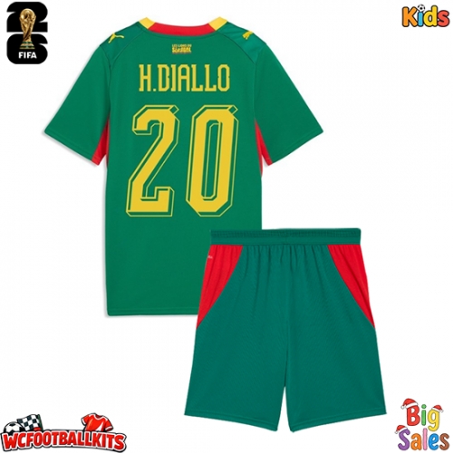 Senegal Habib Diallo #20 Replica Away Stadium Kit for Kids World Cup 2026 Short Sleeve (+ pants)
